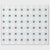 White Green doted Pattern Cadeaupapier (Vlak)
