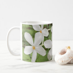 White Green Floral Foto Mok