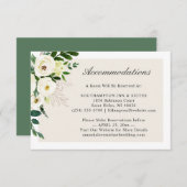White Green Floral Wedding Accommodations Informatiekaartje (Voorkant / Achterkant)