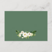 White Green Floral Wedding Accommodations Informatiekaartje (Achterkant)