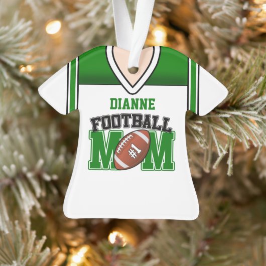 White/Green Football Ma Jersey Ornament (Boom)