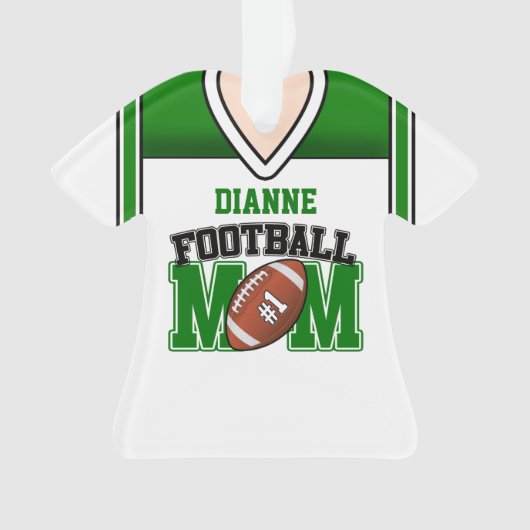 White/Green Football Ma Jersey Ornament (voorkant)