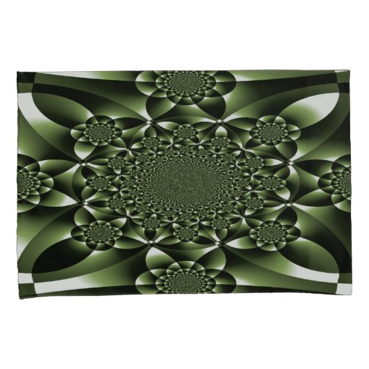 White Green Forest Leaf Petals Kussensloop (Voorkant-Rechts)