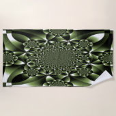 White Green Forest Leaf Petals Strandlaken (Voorkant)