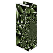 White Green Forest Leaf Petals Wijn Cadeautas (Achterkant Gekanteld)