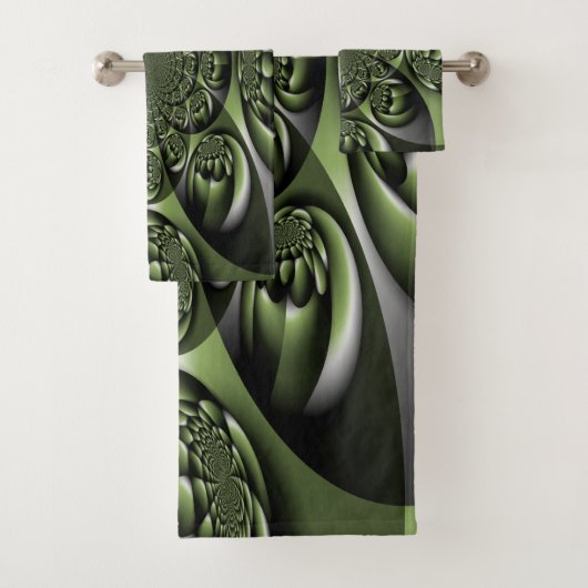 White Green Forest Mini Spheres Bad Handdoek (Insitu)