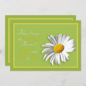 White Green Gold Daisy Wedding Invitation Kaart (Voorkant / Achterkant)