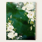 White Green Gold Rustic Floral Wedding Planner (Achterkant)