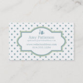 White Green & Lt. Blue Polka Dot Visitekaartjes (Achterkant)