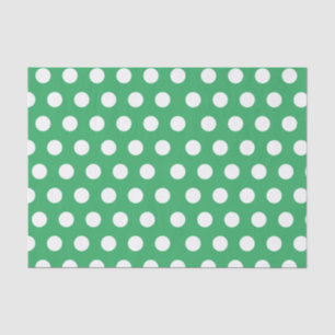 White & Green Medium Polka Dot Party Tissuepapier