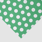 White & Green Medium Polka Dot Party Tissuepapier (Detail)