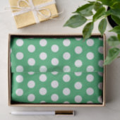 White & Green Medium Polka Dot Party Tissuepapier (Geschenk)