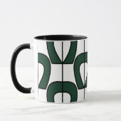 White Green Modern Geometric Abstract Mok (Links)
