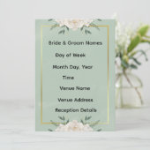 White & Green Modern Minimalist Wedding Invitation (Debout devant)
