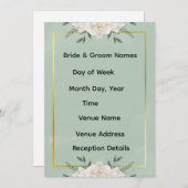 White & Green Modern Minimalist Wedding Invitation (Devant / Derrière)
