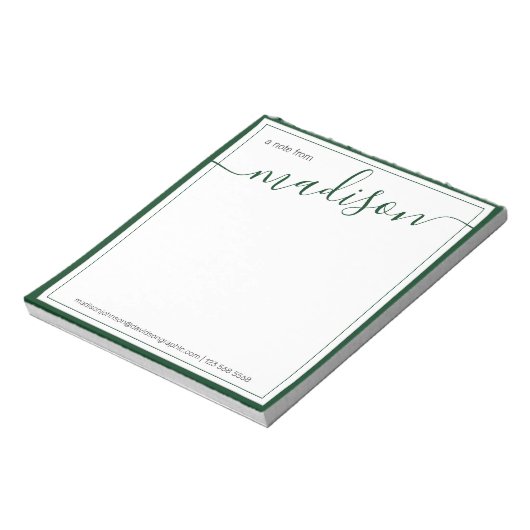 White Green - persoonlijke naam op het bureau van Notitieblok (Gedraaid)