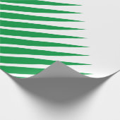 White Green Spikes Leaf Pattern Art Kerstmis Cadeaupapier (Hoek)