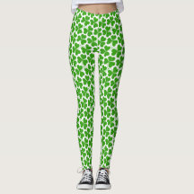 White & Green St Patrick's Day Shamrock Pattern