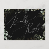 White Greenery Black Gold Song Request RSVP Briefkaart (Voorkant)