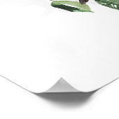 White Greenery Floral Romantic Wedding Welkom Poster (Hoek)