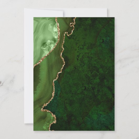 White & Greenery Goud Save the Date Kaart (Achterkant)