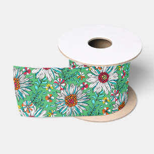 White Greenery Yellow Oranje Red Daisy Flowers Lint