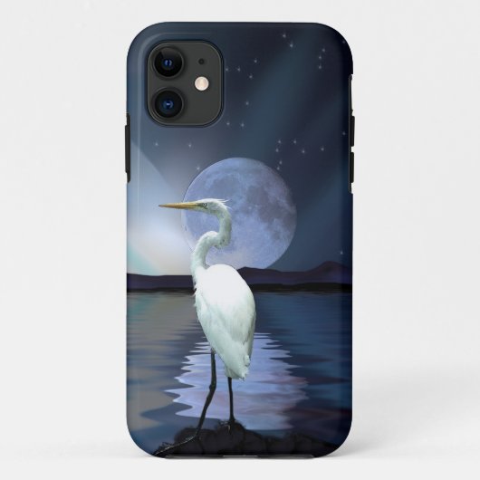 White Gret & Moon Fantasy Wildlife Art Telefoon Ca Case-Mate iPhone Case (Achterkant)