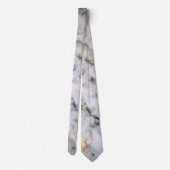 White Grey and Gold Marble Pattern Stropdas (Achterkant)