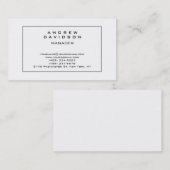 White Grey Border Pattern Plain Visitekaartje (Voorkant / Achterkant)