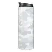 White Grey Camo Black Initialen Sportmod Reis Thermosbeker (Geroteerd rechts)