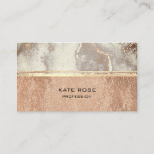 White Grey Carrara Marble Roos Gold Makeup Copper Visitekaartje