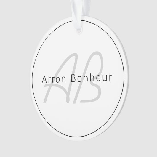 White Grey et Black | Cool Name & Monogram (devant)