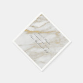 White Grey Gold Abstract Stone Marble Wedding Servet (Hoek)