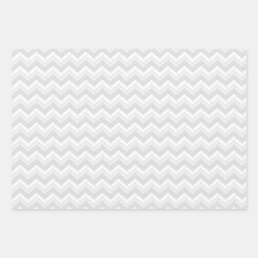 White Grey Herringbone Pattern Inpakpapier Vel (Voorkant 3)