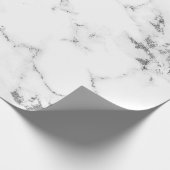 White Grey Marble Silver Carrara Stone Abstarct Cadeaupapier (Hoek)