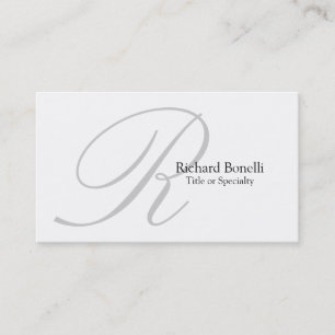 White Grey Monogram Consultant Visitekaartje