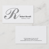 White Grey Monogram Consultant Visitekaartje (Voorkant / Achterkant)
