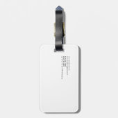 White Grey Monogram Plain White Minimalist Bagagelabel (Achterkant verticaal)