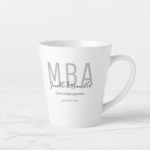 White Grey Name MBA Afstuderen Latte Mok