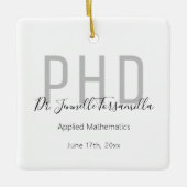 White Grey Name PhD Afstuderen Keramisch Ornament (Voorkant)