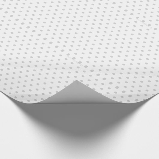 White & Grey Polka Dot Pattern Cadeaupapier (Hoek)