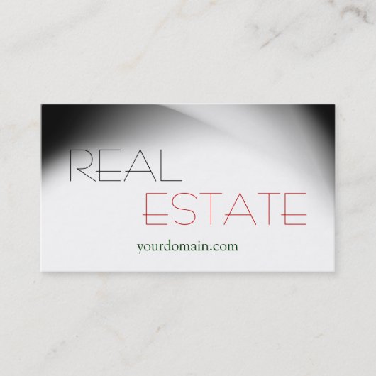 White Grey Real Estate Agent Trendy Visitekaartje (Voorkant)