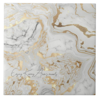 White Grey Sand faux golden Marble texture custom Tegeltje