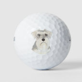 White & Grey Schnauzer Golfballen (Voorkant)