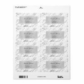 White Grey Silver Marble Return-adreslabels Etiket (Full Sheet)