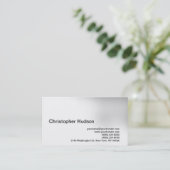 White Grey Simple Plain Visitekaartje (Staand voorkant)