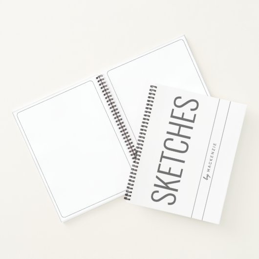 White Grey Sketching Book Big Title Aangepast Notitieboek (Binnen)