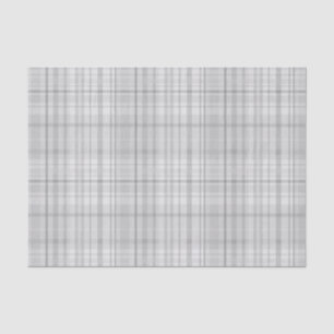 White & Grey Tartan Pset Pattern Print Tissuepapier