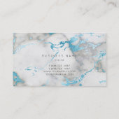 White Grey Turquoise Blue Marble Vip Visitekaartje (Achterkant)