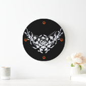 WHITE GRIFFINS AND FLOWERS, Red Ruby Gem Stone Grote Klok (Huis)